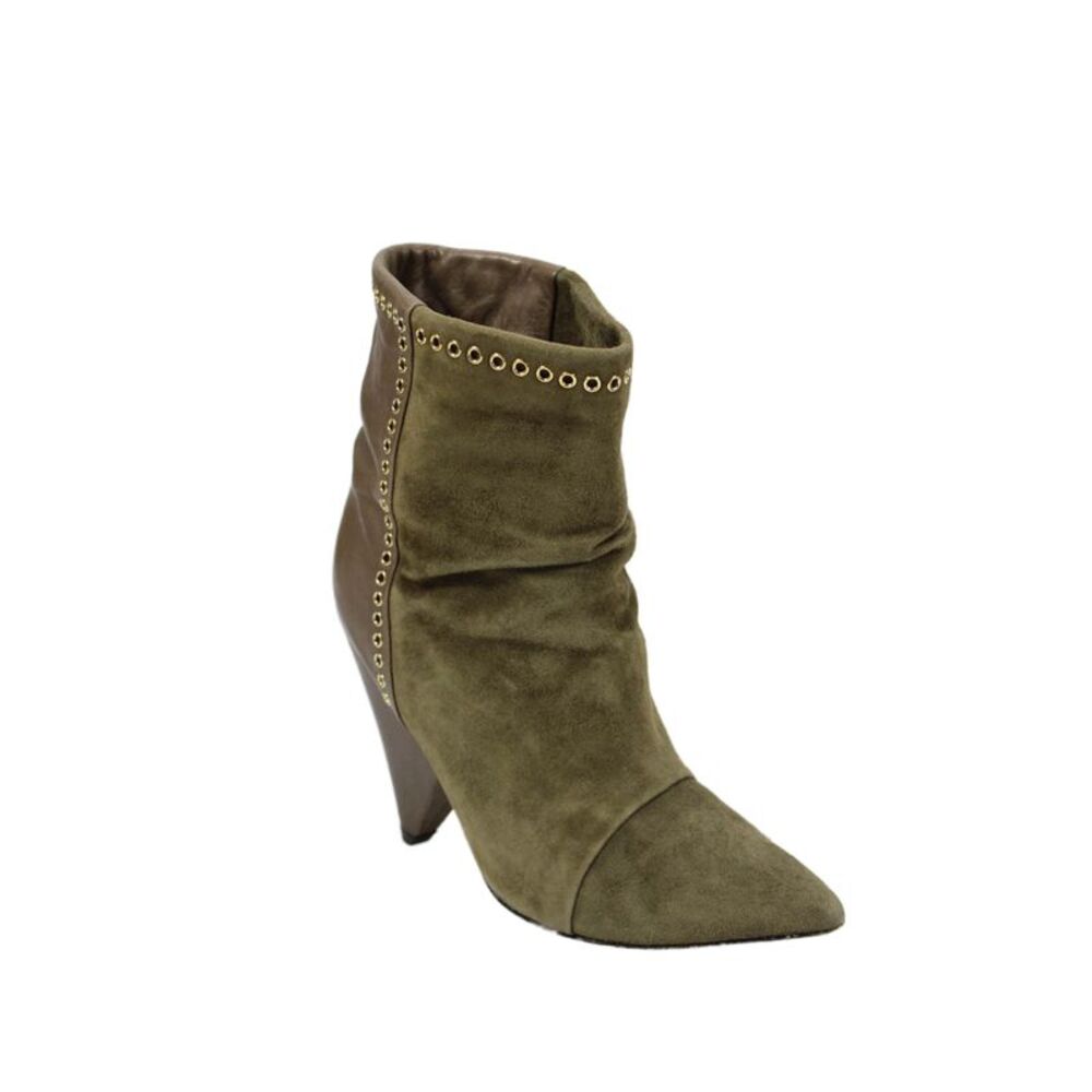 Isabel Marant Womens Suede Leather Grommet Detail Boots Shoes Green Size 8
